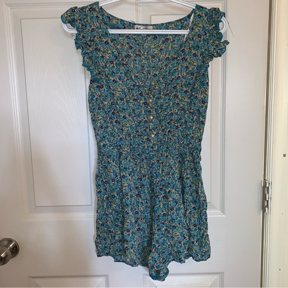 Red Berry Romper Floral Ruffle - Picture 11 of 13